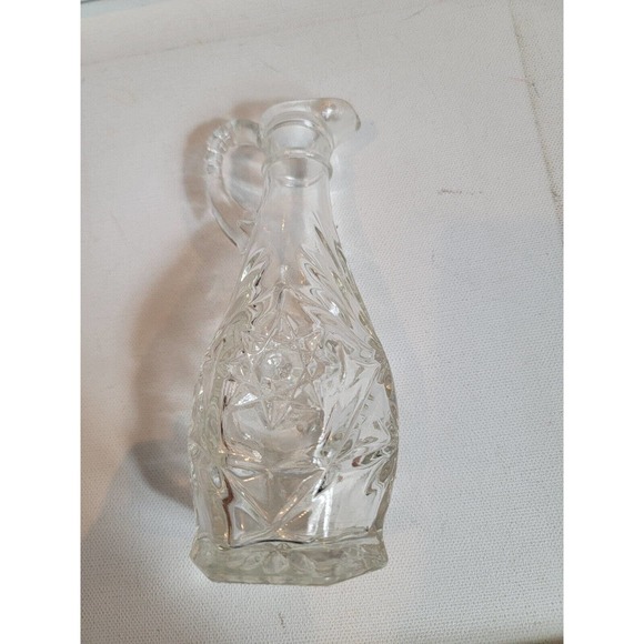 Vintage One Anchor Hocking Cruet w/Stopper‎ Star of David Pattern Pressed Glass - Picture 6 of 8